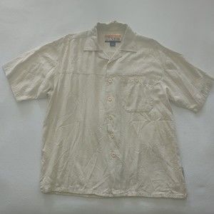 Veezo 100% Linen Men's Size Medium Casual Short Sleeve Button Up Shirt Vacation